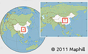 Savanna Style Location Map of Nanzheng, highlighted country, within the entire country