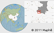 Savanna Style Location Map of Nanzheng, highlighted country, highlighted parent region, hill shading