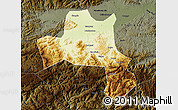 Physical Map of Nanzheng, darken