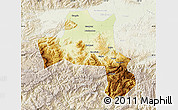 Physical Map of Nanzheng, lighten