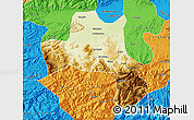 Physical Map of Nanzheng, political outside