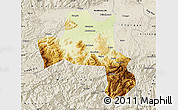 Physical Map of Nanzheng, shaded relief outside
