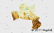 Physical Map of Nanzheng, single color outside