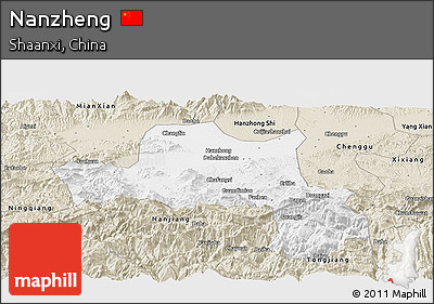 Classic Style Panoramic Map of Nanzheng