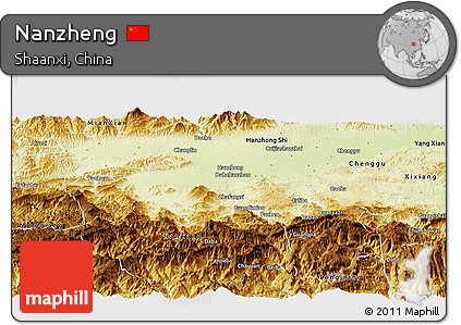 Physical Panoramic Map of Nanzheng