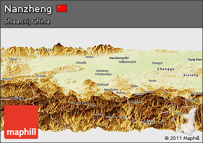 Physical Panoramic Map of Nanzheng