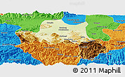Physical Panoramic Map of Nanzheng, political outside