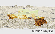 Physical Panoramic Map of Nanzheng, shaded relief outside