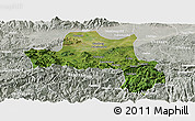 Satellite Panoramic Map of Nanzheng, lighten, semi-desaturated