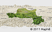 Satellite Panoramic Map of Nanzheng, shaded relief outside