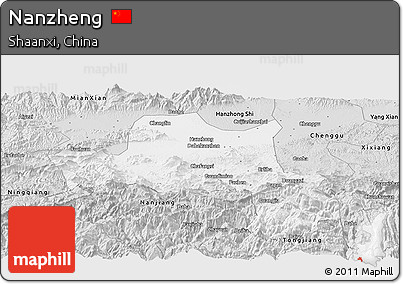 Silver Style Panoramic Map of Nanzheng