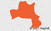 Political Simple Map of Nanzheng, single color outside