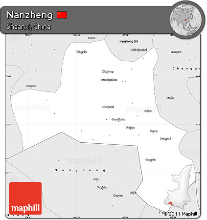 Silver Style Simple Map of Nanzheng