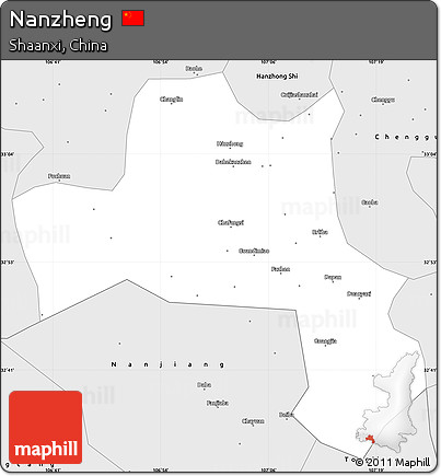 Silver Style Simple Map of Nanzheng