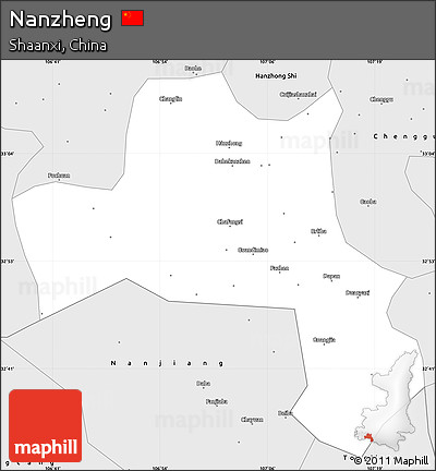Silver Style Simple Map of Nanzheng