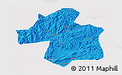 Political 3D Map of Ningqiang, cropped outside