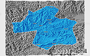 Political 3D Map of Ningqiang, desaturated