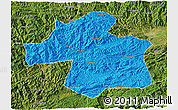 Political 3D Map of Ningqiang, satellite outside
