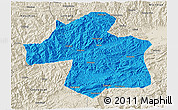 Political 3D Map of Ningqiang, shaded relief outside