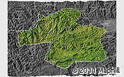 Satellite 3D Map of Ningqiang, desaturated