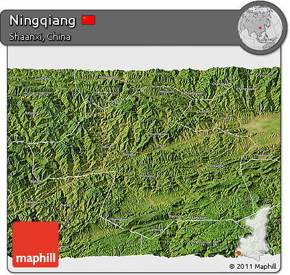 Satellite 3D Map of Ningqiang