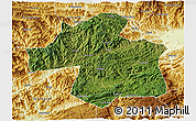 Satellite 3D Map of Ningqiang, physical outside