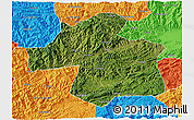 Satellite 3D Map of Ningqiang, political outside