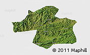 Satellite 3D Map of Ningqiang, single color outside