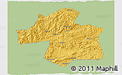 Savanna Style 3D Map of Ningqiang, single color outside