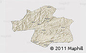 Shaded Relief 3D Map of Ningqiang, cropped outside