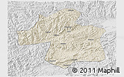 Shaded Relief 3D Map of Ningqiang, lighten, desaturated