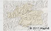 Shaded Relief 3D Map of Ningqiang, lighten