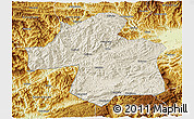 Shaded Relief 3D Map of Ningqiang, physical outside