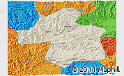 Shaded Relief 3D Map of Ningqiang, political outside
