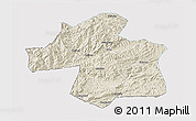 Shaded Relief 3D Map of Ningqiang, single color outside