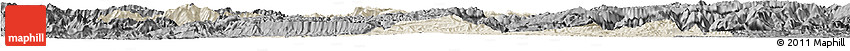 Shaded Relief Horizon Map of Ningqiang, darken, desaturated Shaded Relief Horizon Map of Ningqiang, darken, desaturated