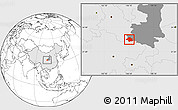 Blank Location Map of Ningqiang, highlighted country, highlighted parent region
