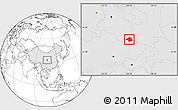 Blank Location Map of Ningqiang, highlighted country