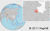 Gray Location Map of Ningqiang, highlighted parent region