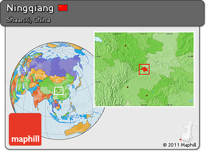 Political Location Map of Ningqiang