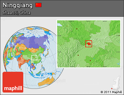 Political Location Map of Ningqiang