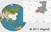 Satellite Location Map of Ningqiang, highlighted country, highlighted parent region