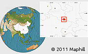 Satellite Location Map of Ningqiang, highlighted country