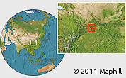 Satellite Location Map of Ningqiang