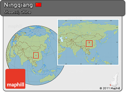 Savanna Style Location Map of Ningqiang, within the entire country