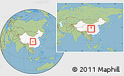 Savanna Style Location Map of Ningqiang, highlighted country, within the entire country