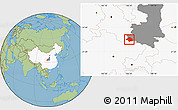 Savanna Style Location Map of Ningqiang, highlighted country, highlighted parent region