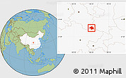 Savanna Style Location Map of Ningqiang, highlighted country