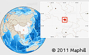 Shaded Relief Location Map of Ningqiang, highlighted country