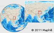 Shaded Relief Location Map of Ningqiang, highlighted parent region, within the entire country